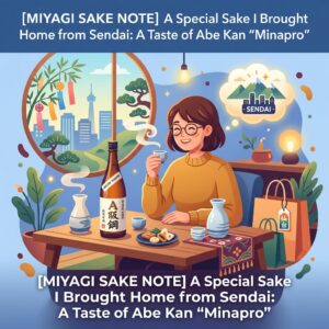 ai thumbnail illustration MIYAGI SAKE NOTE A Special Sake I Brought Home from Sendai A Taste of Abe Kan Minapro 1788152015