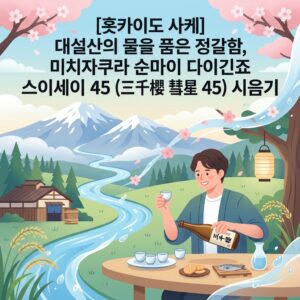 ai thumbnail illustration 홋카이도 사케 대설산의 물을 품은 정갈함 미치자쿠라 순마이 다이긴죠 스이세이 45 三千櫻 彗星 45 시음기 1787713415