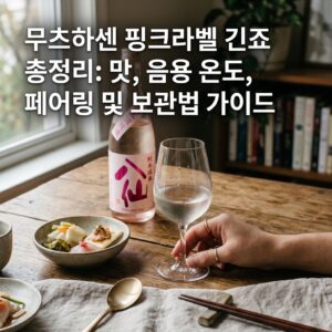 ai thumbnail photography 무츠하센 핑크라벨 긴죠 총정리 맛 음용 온도 페어링 및 보관법 가이드 1787356288