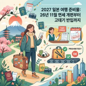 ai thumbnail illustration 2027 일본 여행 준비물 26년 11월 면세 개편부터 고데기 반입까지 1789891911